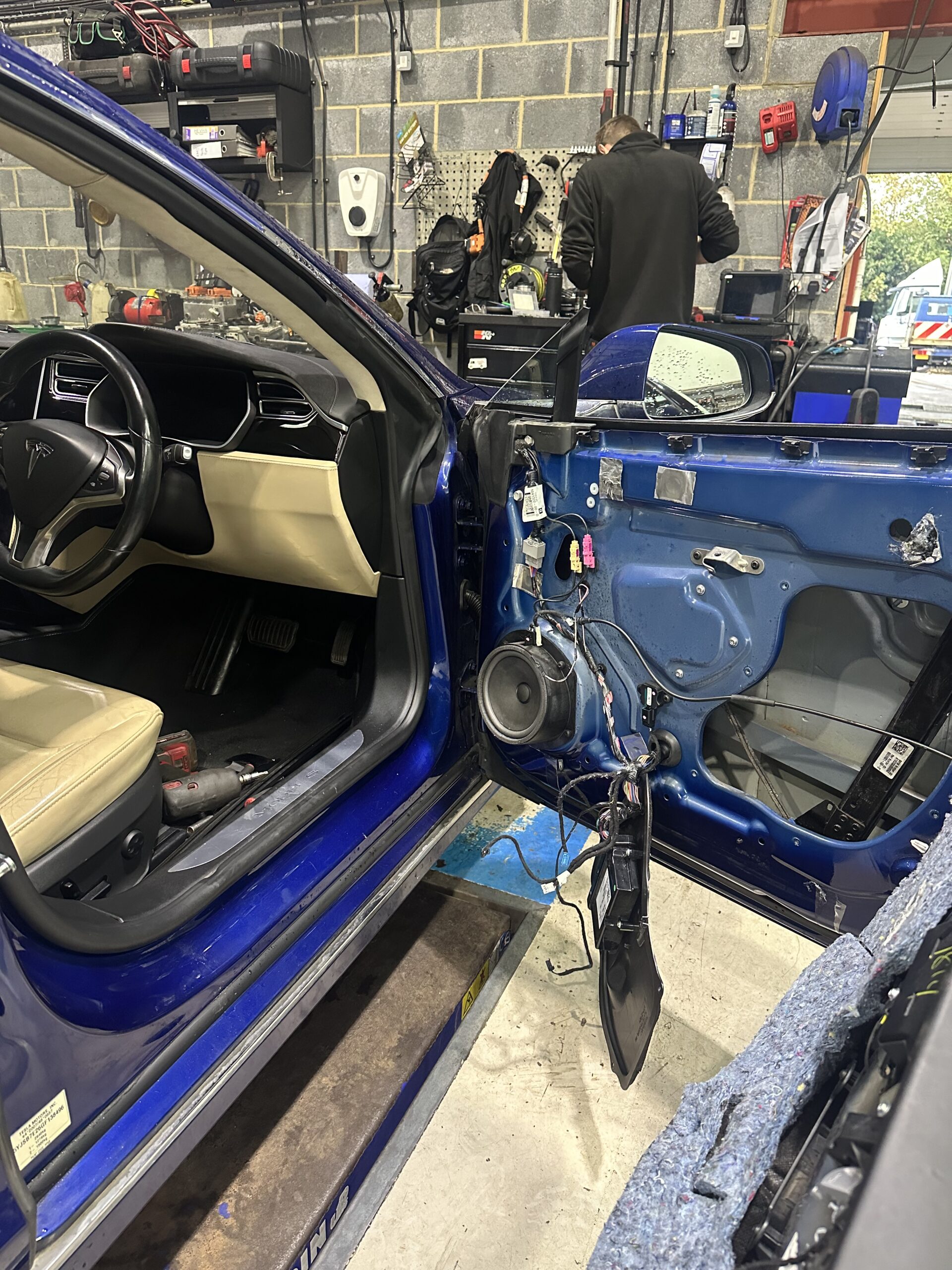 Cleevely Motors Door handle repair being carried-out